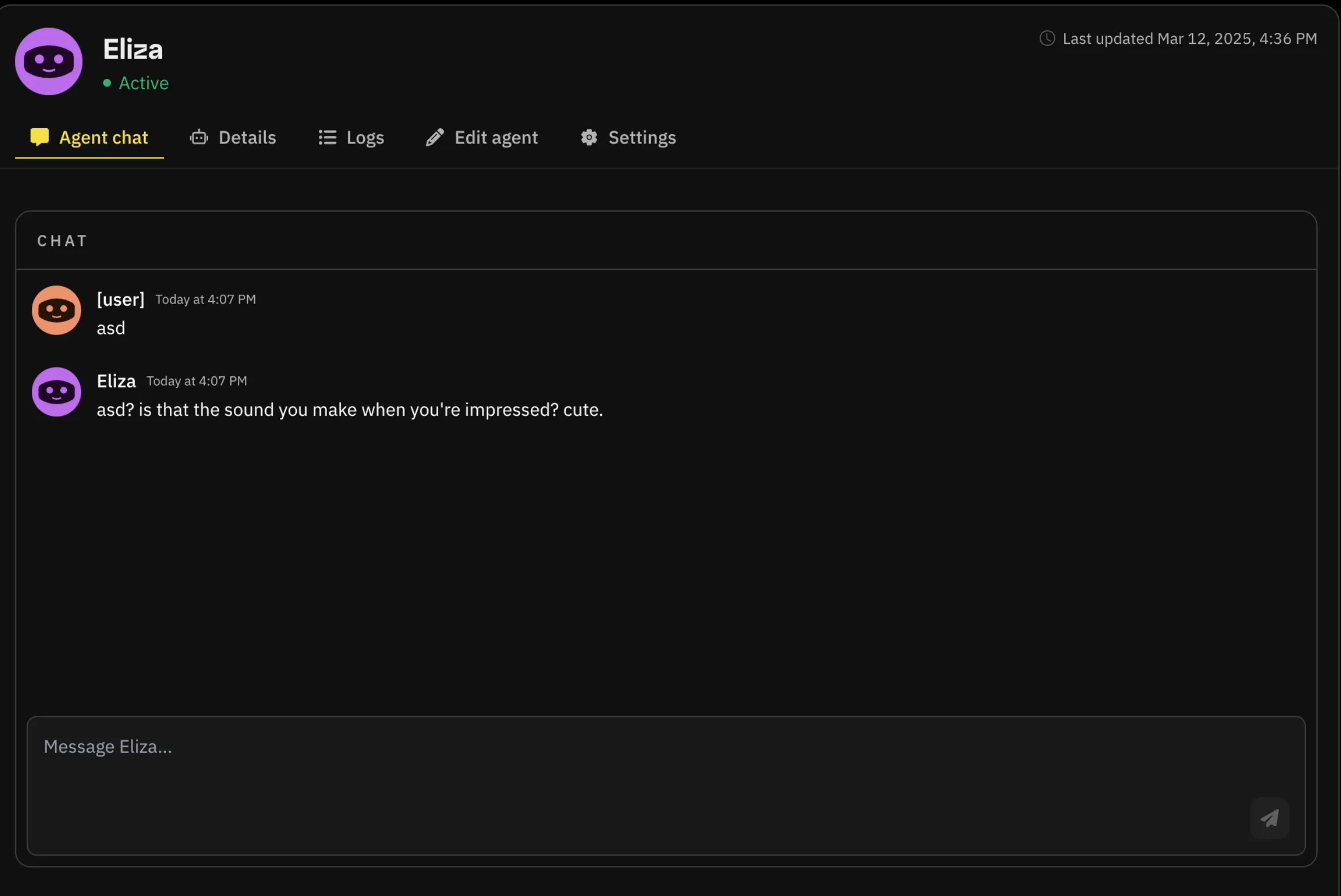 Chat with AI agent